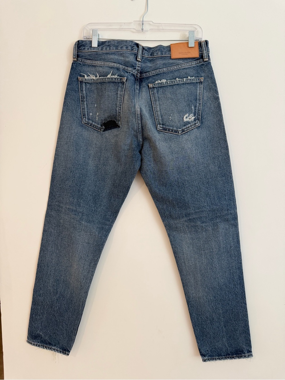 Moussy Japan  Blue Vintage Wash Button-Fly tapered Jeans size 29 - Picture 5 of 5